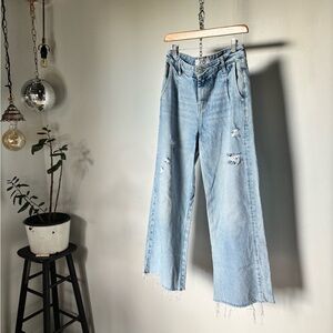 Free People Light Blue Distressed Jeans
